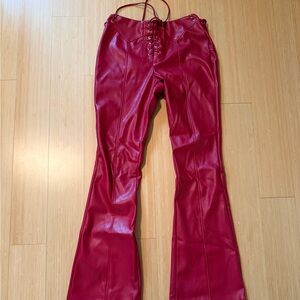 Fashion Nova Red Flare Jeans
